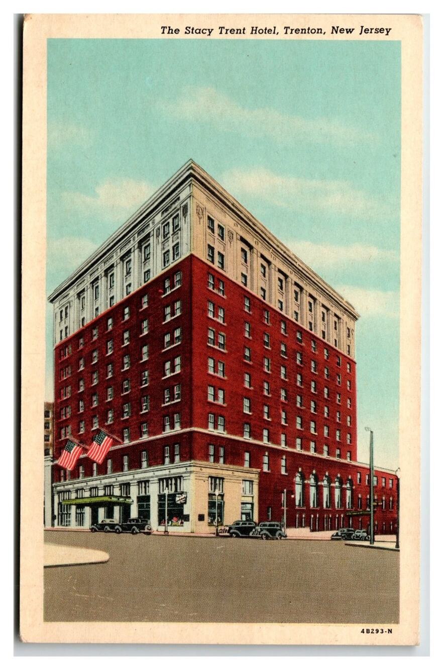Stacy Trent Hotel Trenton New Jersey Curteich Linen Postcard Vintage 1930s